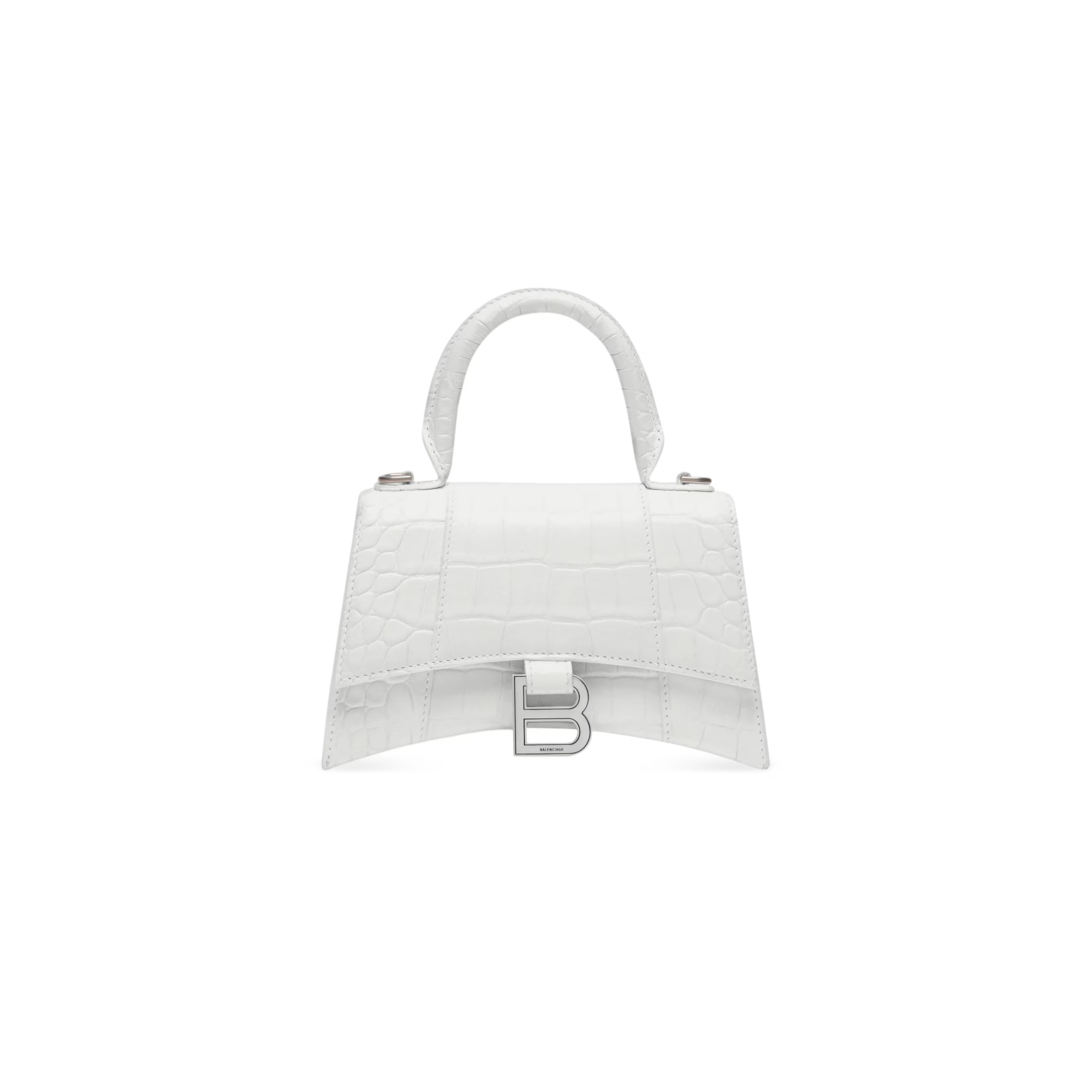 BALENCIAGA WOMEN'S HOURGLASS HANDBAG XS IN WHITE 5928331LR6Y9016 (18.8*13*7.9cm) BALENCIAGA WOMEN'S HOURGLASS HANDBAG XS IN WHITE 5928331LR6Y9016 (18.8*13*7.9cm)